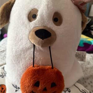 Halloween Dog Ghost Pillow with Matching Blanket